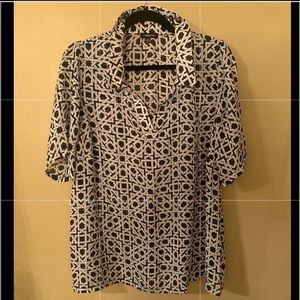 Black/White Blouse. 1X